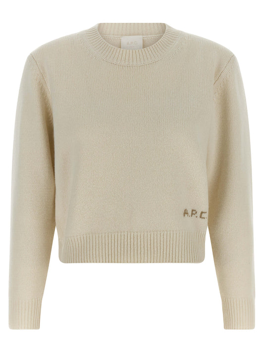 Cardigan by A.P.C. for women in wool white & patterned showcases a luxurious silhouette, meticulously detailed with a sophisticated and for a refined finish.