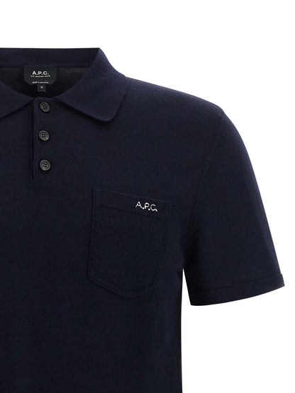 Sweater by A.P.C. for men in virgin wool blue showcases a sumptuous silhouette, artfully finished with a sumptuous and for a sophisticated, sumptuous look.
