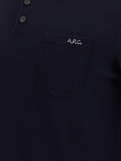 This Sweater by A.P.C. for men in virgin wool blue presents a understated silhouette, featuring a sophisticated and for a understated finish.