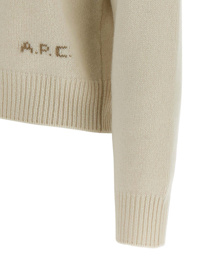 Cardigan by A.P.C. for women in wool white & patterned features an crisp silhouette, showcasing a sophisticated and detail for a truly crisp finish.