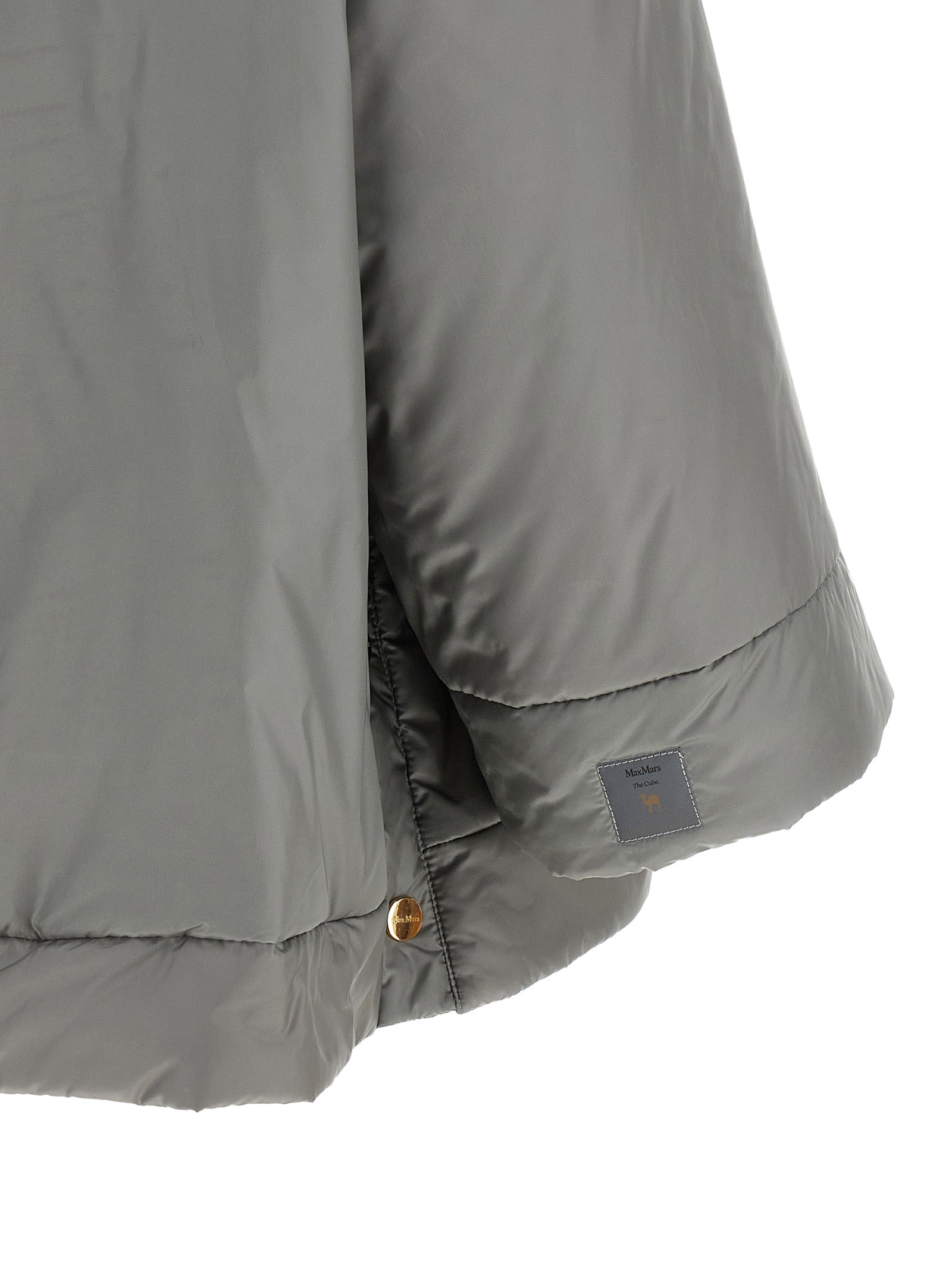 Windbreaker Jacket by Max Mara for women in polyester canvas gray, gold & signature features an stylish silhouette, showcasing a sophisticated and performance-driven windproof for a premium, stylish look.