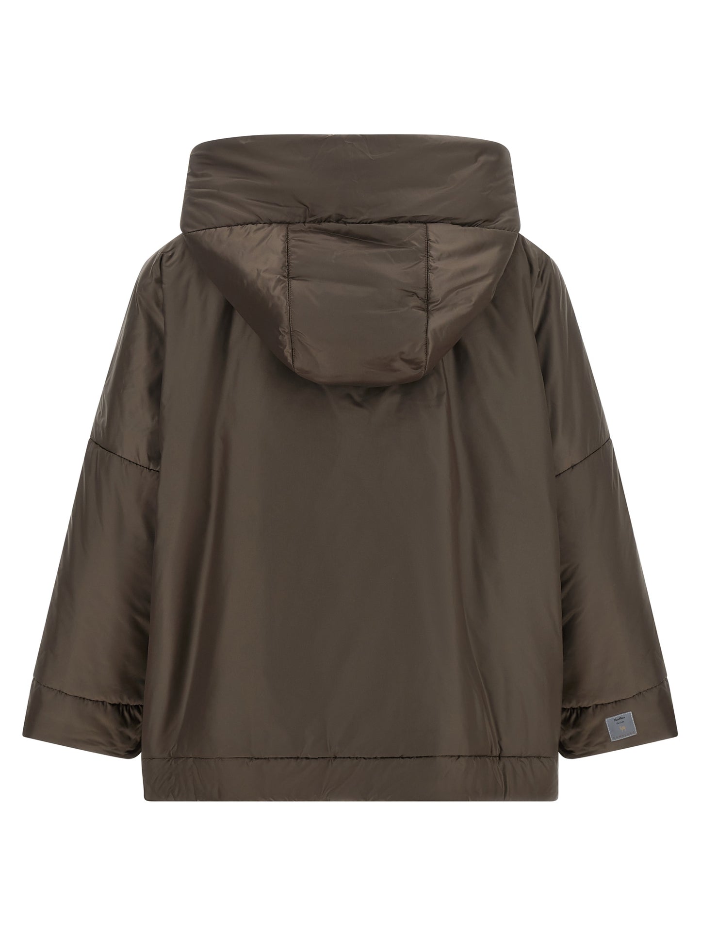 Hooded Windbreaker Jacket by Max Mara for women in polyester canvas brown & gold features an perennial silhouette with a refined hooded neckline and perennial hooded & windproof for a sophisticated weather-resistant look.