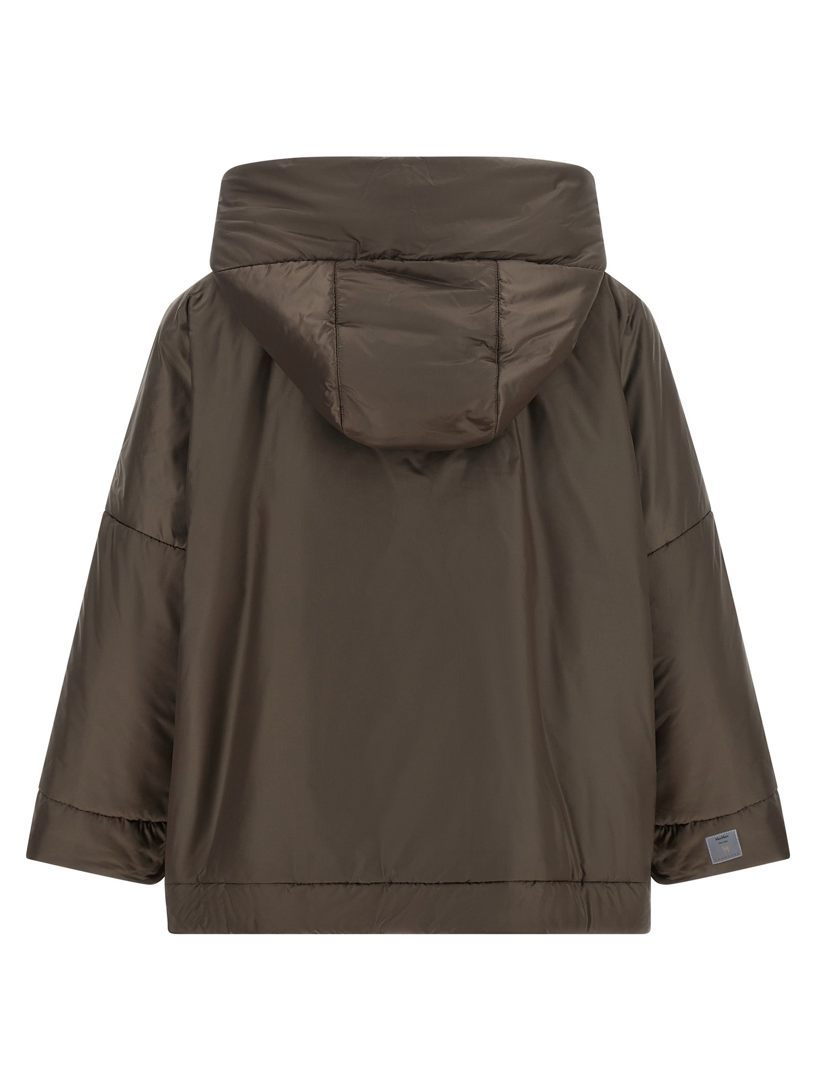 Hooded Windbreaker Jacket by Max Mara for women in polyester canvas brown & gold features an perennial silhouette with a refined hooded neckline and perennial hooded & windproof for a sophisticated weather-resistant look.