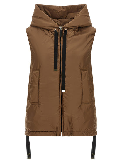 Hooded Vest by Max Mara for women in polyester black, brown, signature & monogram features an on trend silhouette, showcasing a sophisticated hooded neckline and premium hooded & insulated for a truly on trend finish.