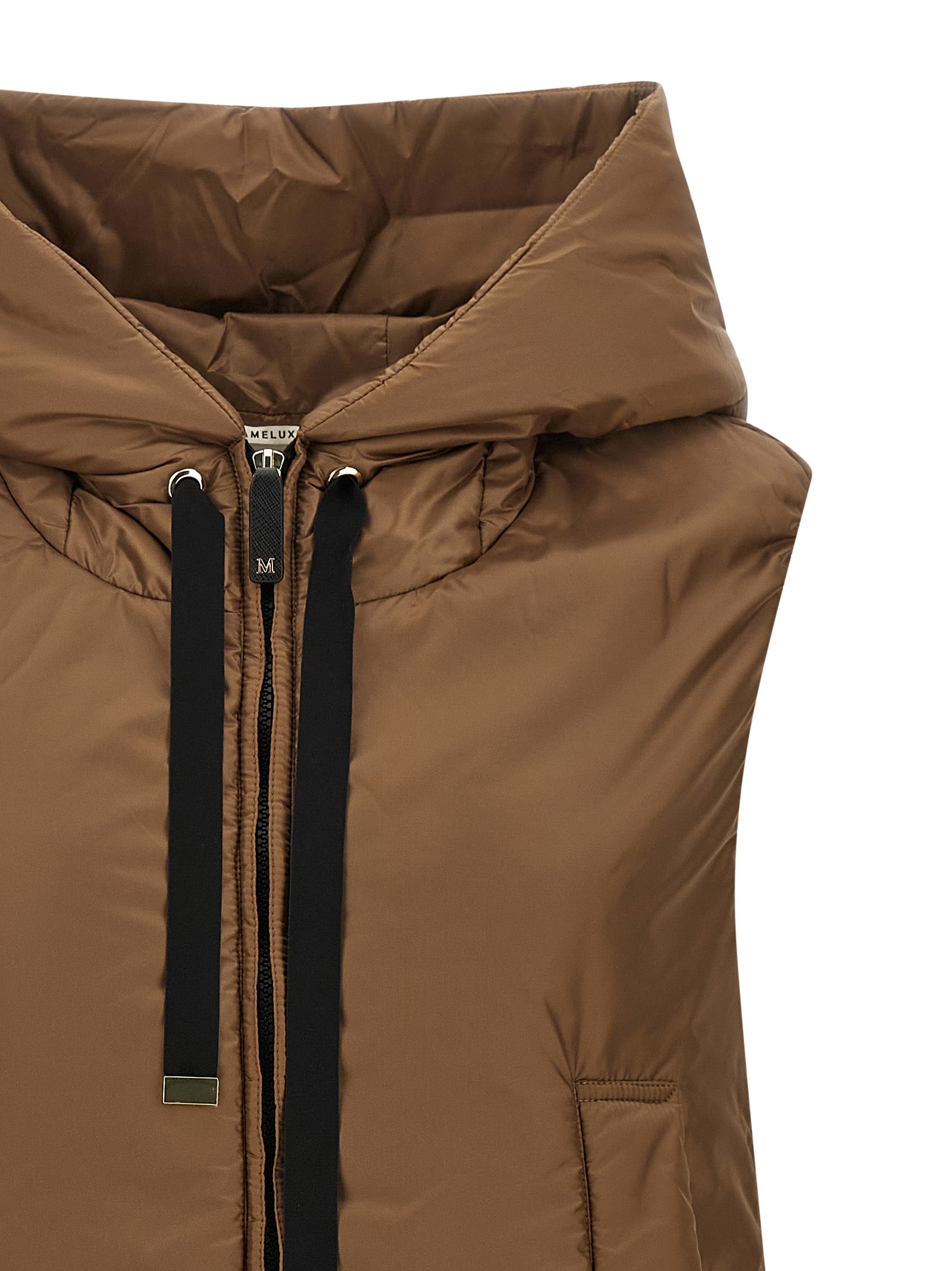 Hooded Vest by Max Mara for women in polyester black, brown, signature & monogram features a stylish silhouette, showcasing distinct hooded & insulated and a refined hooded neckline for a truly stylish finish.