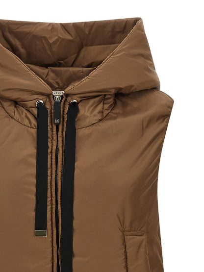 Hooded Vest by Max Mara for women in polyester black, brown, signature & monogram features a stylish silhouette, showcasing distinct hooded & insulated and a refined hooded neckline for a truly stylish finish.