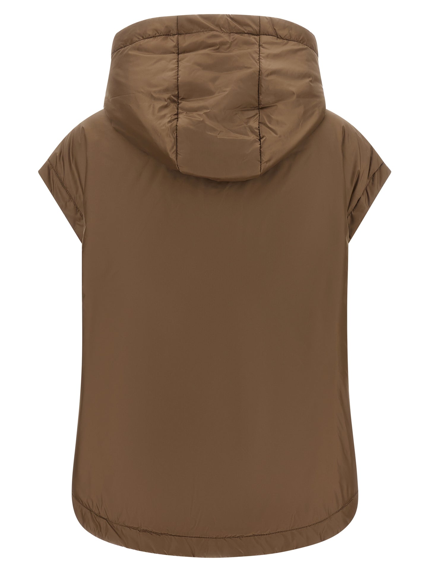 Hooded Vest by Max Mara for women in polyester brown features a chic silhouette, expertly detailed with a refined hooded neckline and premium water-resistant & hooded for a truly chic look.