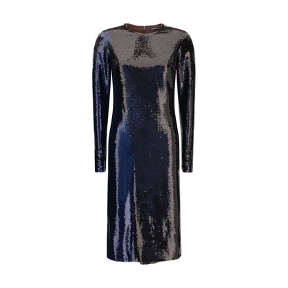 Dress by Tom Ford for women in polyamide & sequins blue features an eye catching silhouette with a sophisticated round neckline, elegant long-sleeve, and a refined for a eye catching aesthetic.