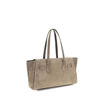 Brunello Cucinelli Brown Calf Leather Bos Taurus Shoulder Bag