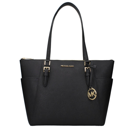 Shoulder Bag by Michael Kors for women in leather black features a statuesque silhouette, showcasing a secure and statuesque with versatile shoulder-strap for a statuesque finish.