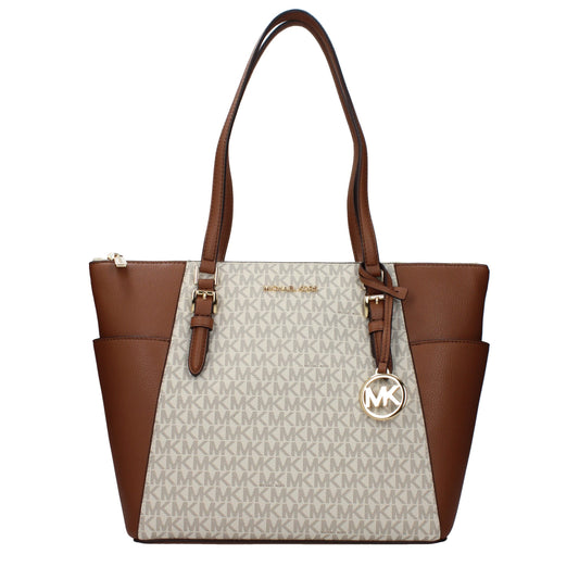 Michael Kors Leather Shoulder Bag - Beige