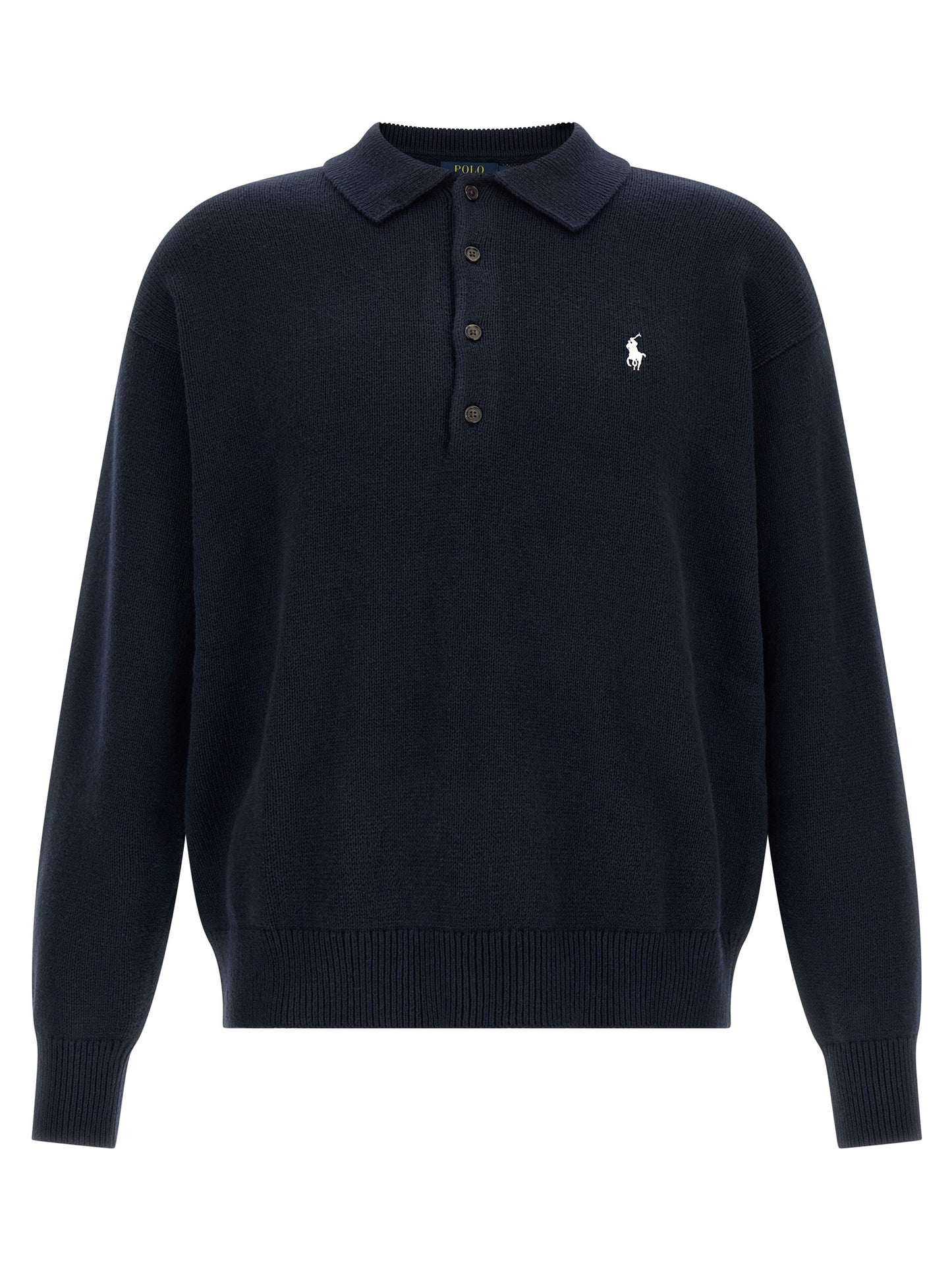 Cardigan by Polo Ralph Lauren for men in cotton blue features an impeccable silhouette, showcasing a sophisticated and long-sleeve detail for a truly impeccable finish.