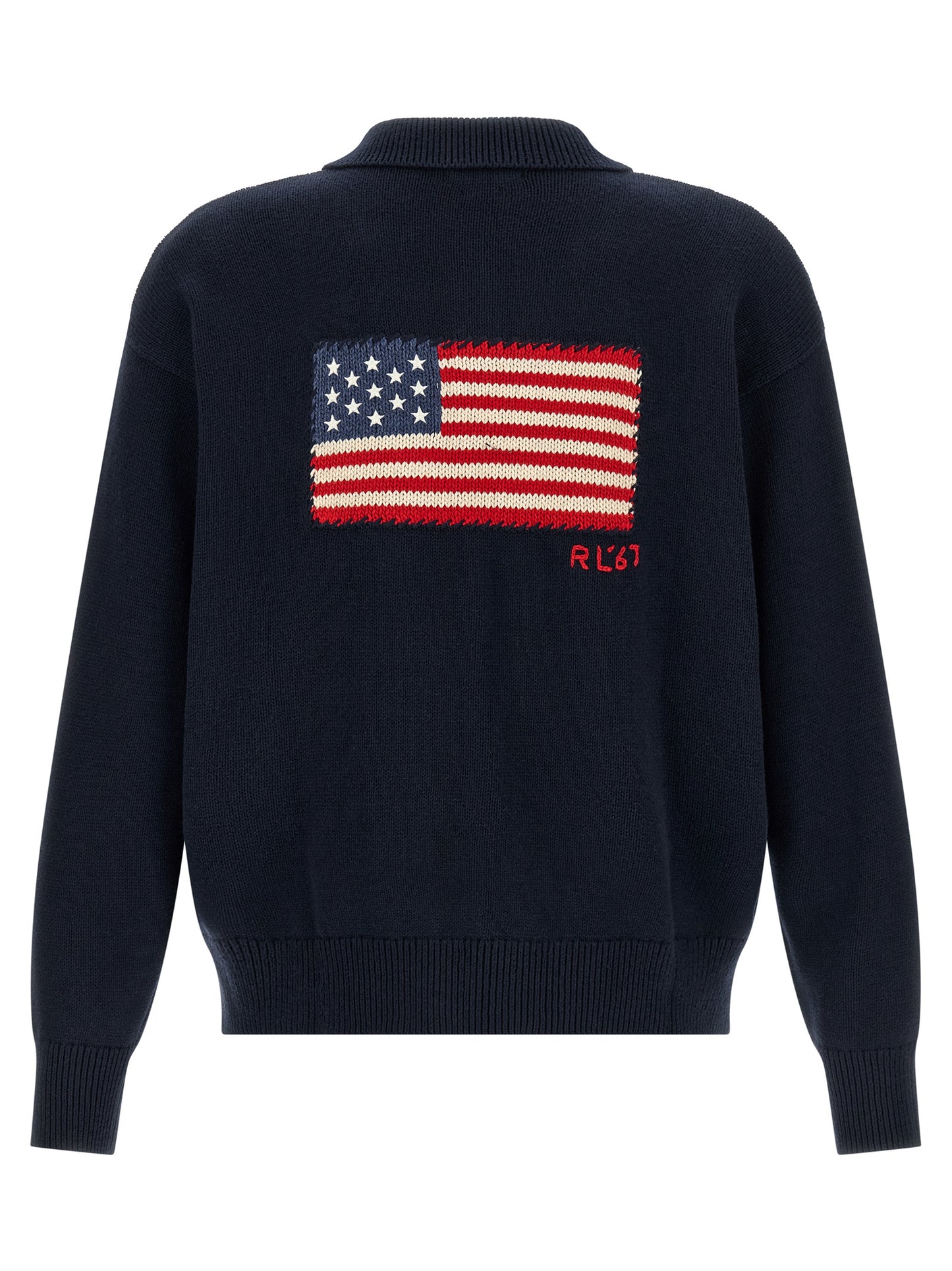 Cardigan by Polo Ralph Lauren for men in cotton blue features an crisp silhouette, showcasing a sophisticated and detail for a truly crisp finish.