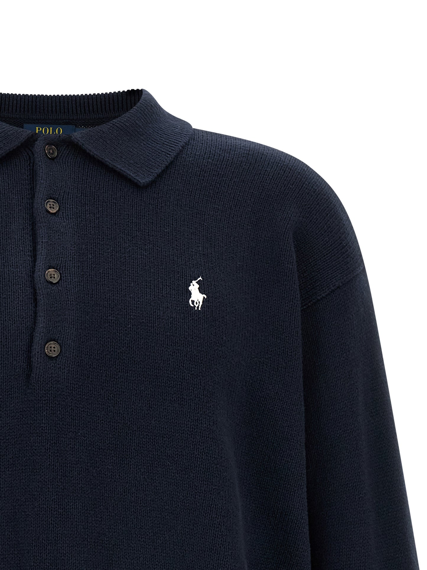 Cardigan by Polo Ralph Lauren for men in cotton blue features a nuanced silhouette with a refined and nuanced detailing for a sophisticated look.