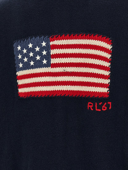 Cardigan by Polo Ralph Lauren for men in cotton blue presents a textural silhouette, artfully finished with a textural and for a sophisticated, textural look.
