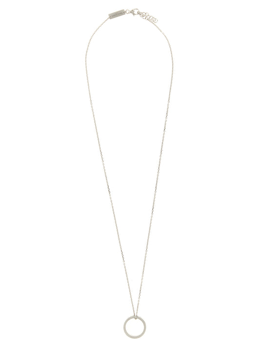 Necklace by Maison Margiela for men in cotton terrycloth silver & signature features an resplendent silhouette, showcasing a sophisticated chain pendant necklace design from the Men's Silver Necklace collection for a resplendent finish.
