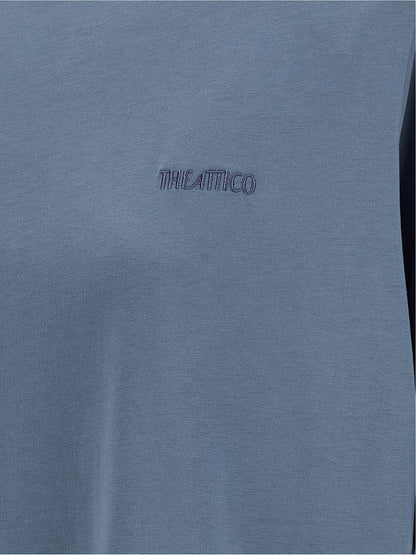 T-Shirt by The Attico for women in cotton blue features a plush silhouette, showcasing a sophisticated and for a truly plush finish.