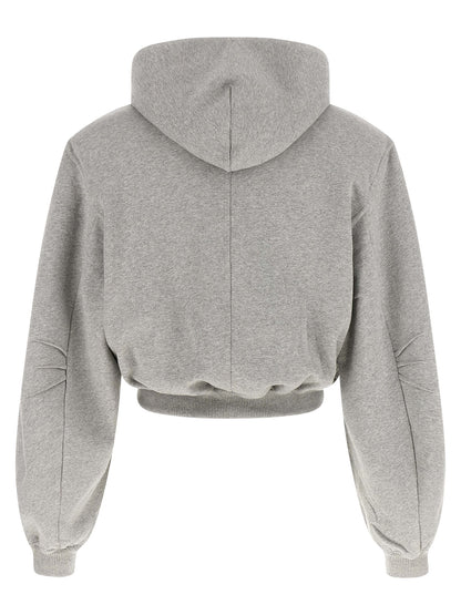 Sweatshirt Hoodie by The Attico for women in cotton gray & silver features a edgy silhouette, detailed with a edgy hooded neckline and for a refined finish.