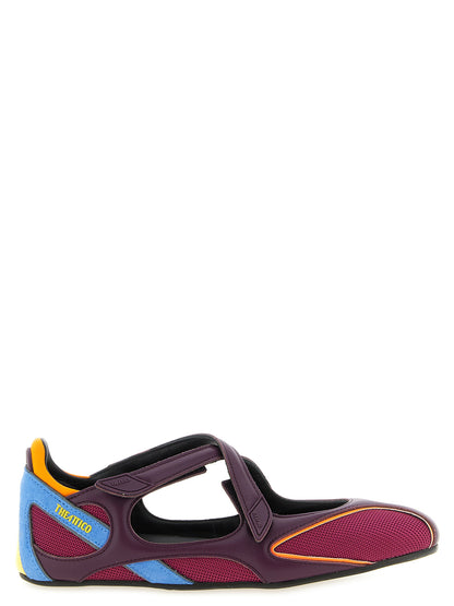 Ballet Flat Shoes by The Attico for women in polyester polyethylene polyurethane suede leather blue, multicolor, pink, plum & yellow showcases a enchanting silhouette as part of the Women's Polyester Polyethylene Polyurethane Suede Leather Ballet Flat Shoes collection, defined by a enchanting and for a enchanting look.