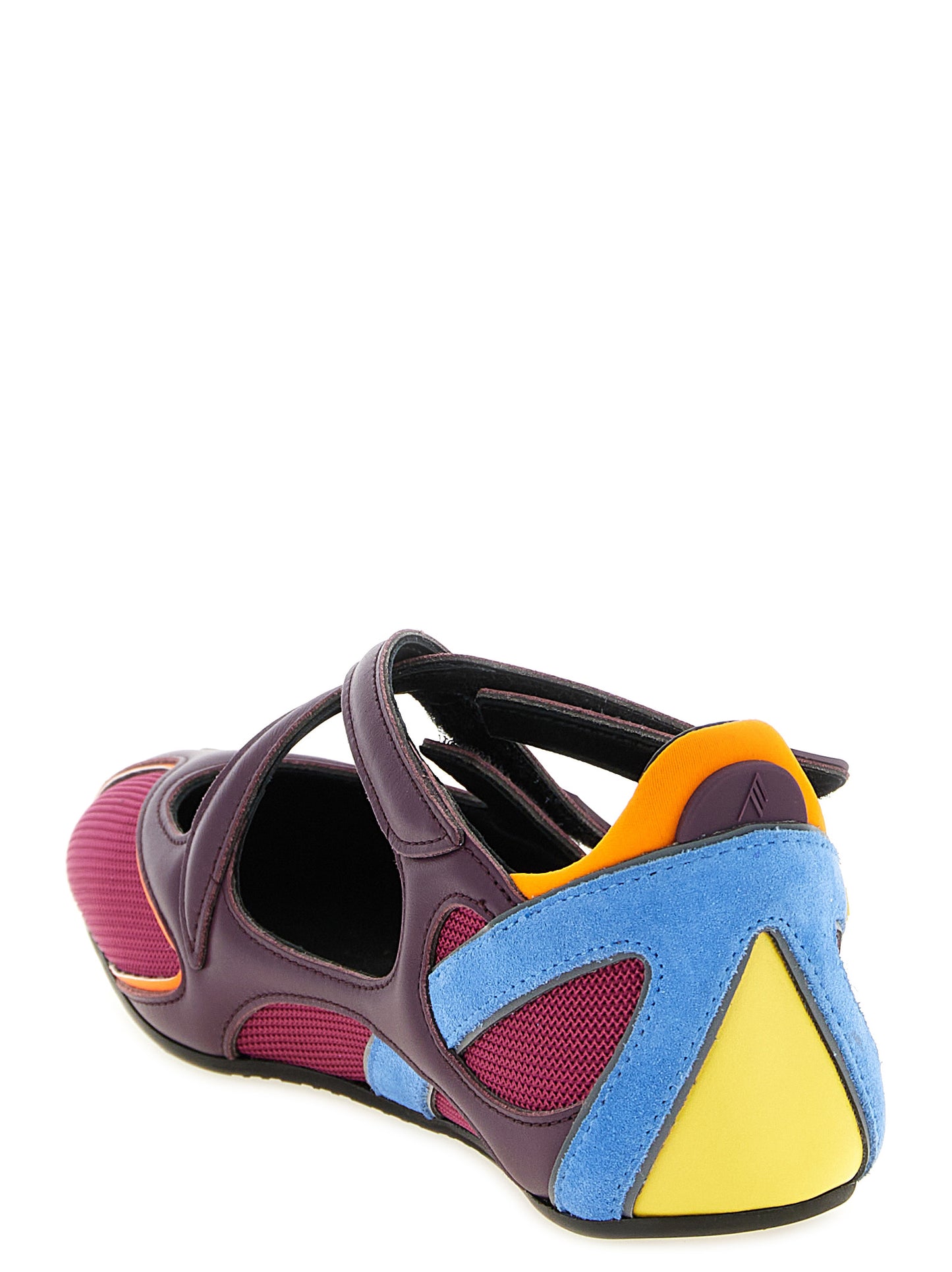 Ballet Flat Shoes by The Attico for women in polyester polyethylene polyurethane suede leather blue, multicolor, pink, plum & yellow features an statuesque silhouette from the Women's Polyester Polyethylene Polyurethane Suede Leather Ballet Flat Shoes collection, showcasing a and a statuesque for a statuesque look.