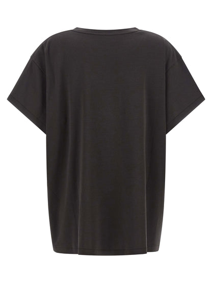 T-Shirt by Khaite for women in cotton gray showcases a dramatic silhouette, elegantly detailed with a dramatic crew neckline and for a truly dramatic finish.
