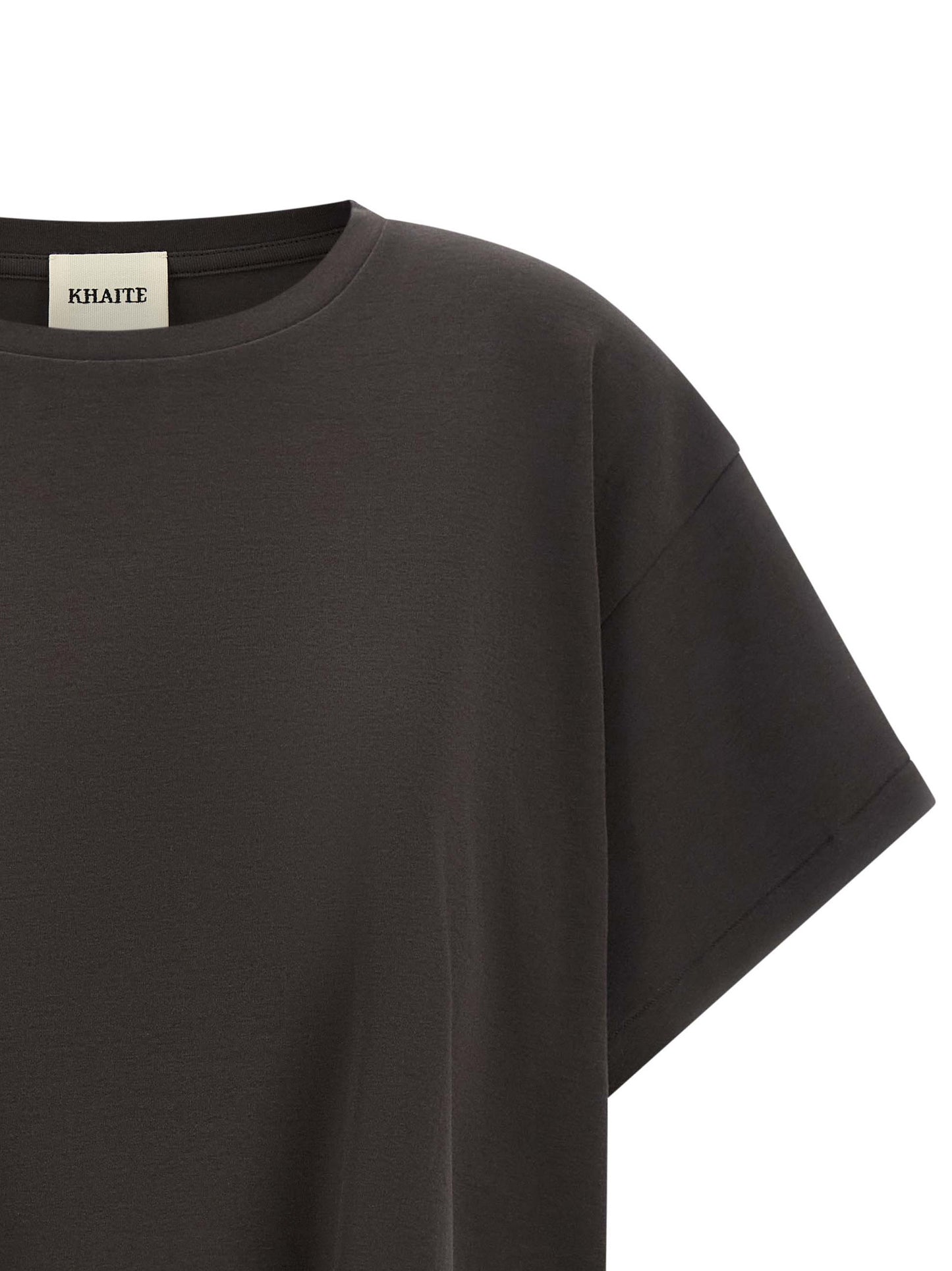 T-Shirt by Khaite for women in cotton gray features an on trend silhouette, perfectly showcasing a on trend and crew neckline for an elevated aesthetic.