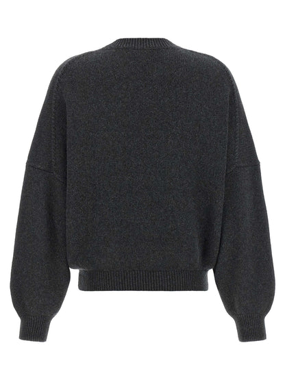 Cardigan by Khaite for women in cashmere gray features an crisp silhouette, showcasing a sophisticated and detail for a truly crisp finish.