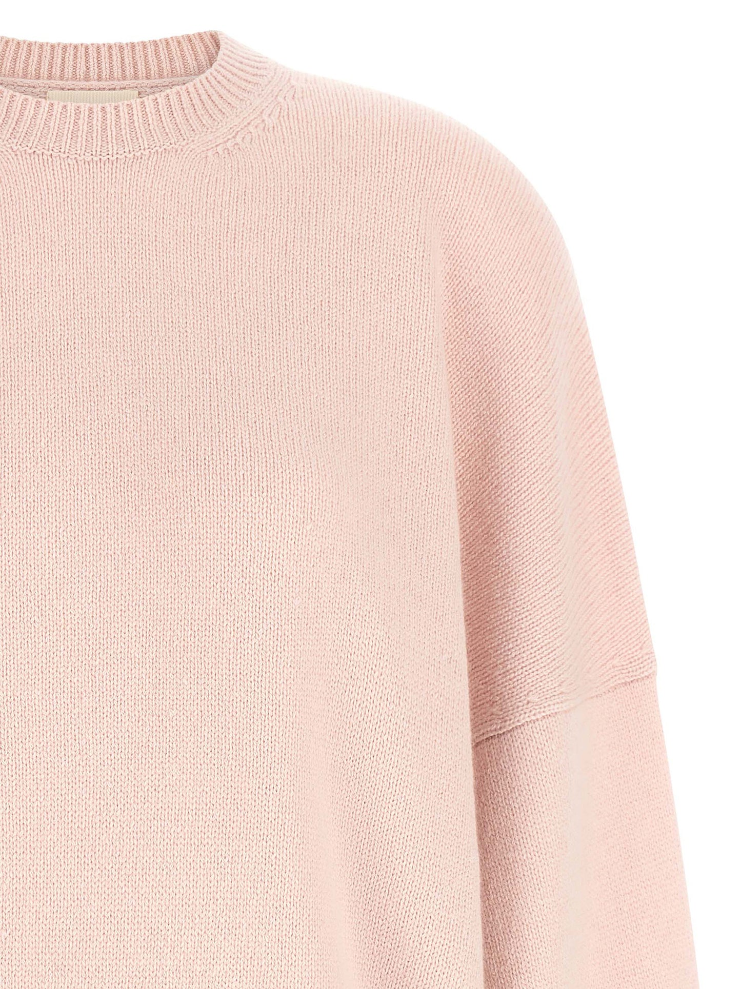 Cardigan by Khaite for women in cashmere multicolor & pink showcases a luxurious silhouette, meticulously detailed with a sophisticated crew neckline and for a refined finish.