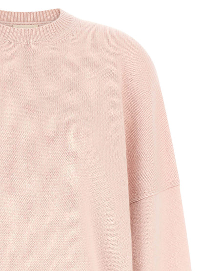 Cardigan by Khaite for women in cashmere multicolor & pink showcases a luxurious silhouette, meticulously detailed with a sophisticated crew neckline and for a refined finish.