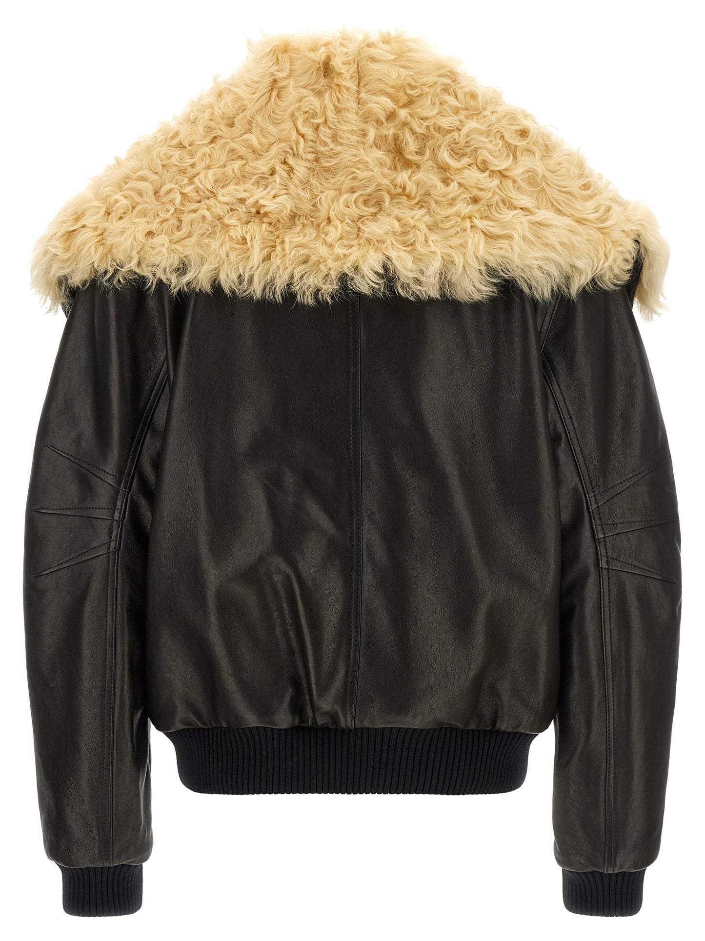 Bomber Jacket by The Attico for women in lambskin leather black features an contemporary silhouette, showcasing a sophisticated and contemporary pockets for a truly refined look.