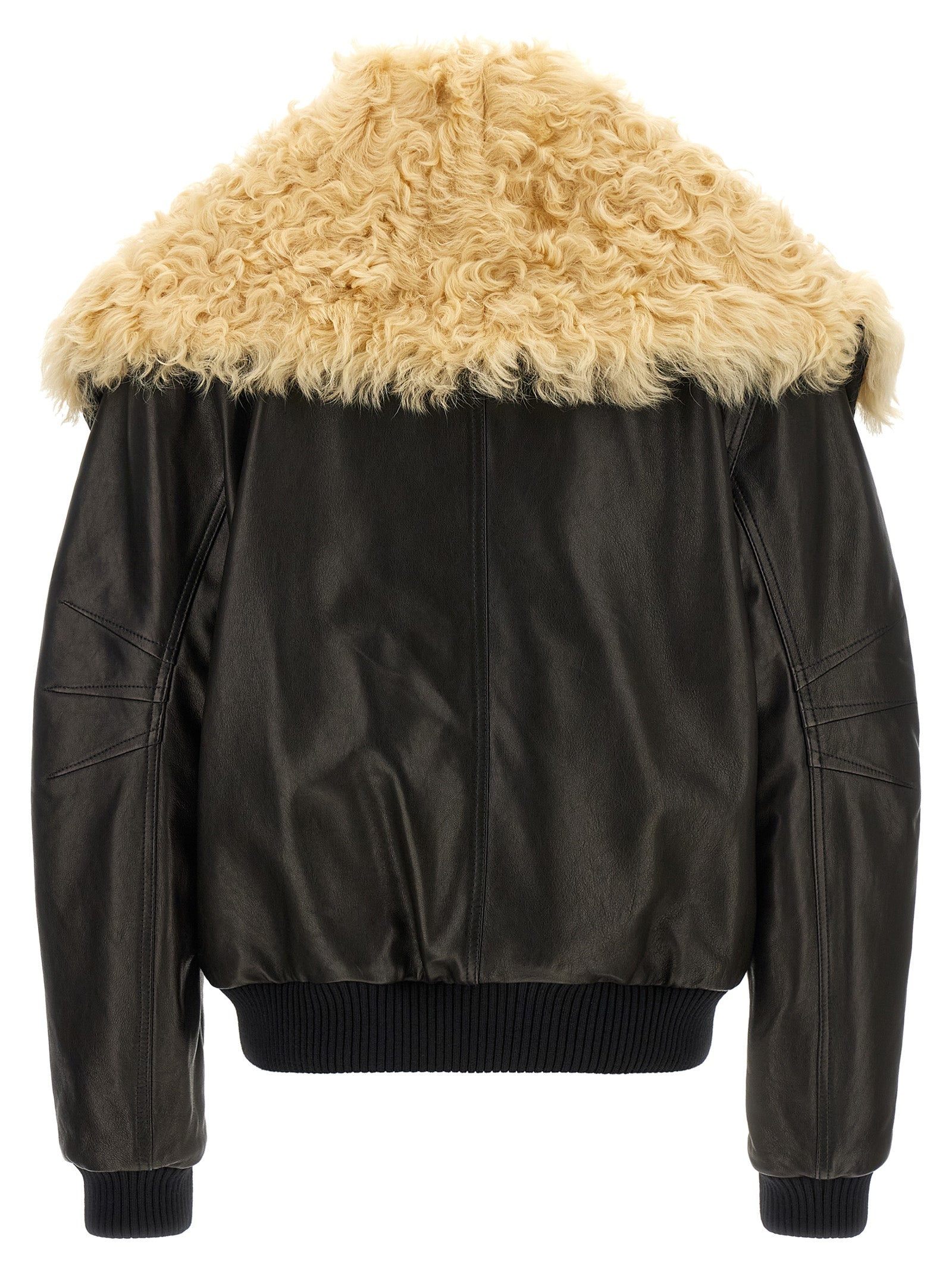 Bomber Jacket by The Attico for women in lambskin leather black features an contemporary silhouette, showcasing a sophisticated and contemporary pockets for a truly refined look.