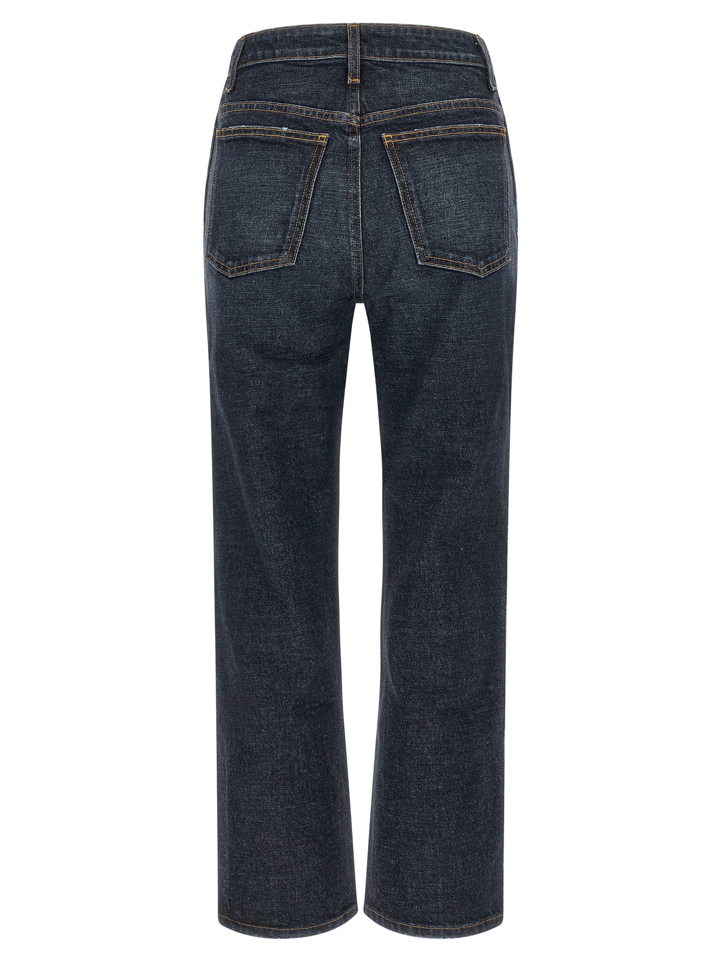 Jeans by Khaite for women in denim cotton & polyurethane dark-blue features an sophisticated high rise and flared & cropped with a precise cropped, creating a sophisticated and sophisticated silhouette.