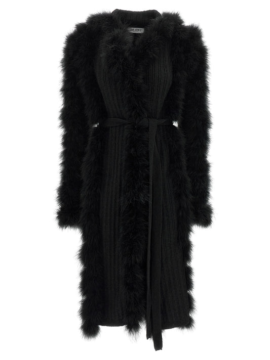 Overcoat by The Attico for women in polyamide polyester acrylic alpaca wool black features a contemporary silhouette showcasing a contemporary and refined for a sophisticated finish.