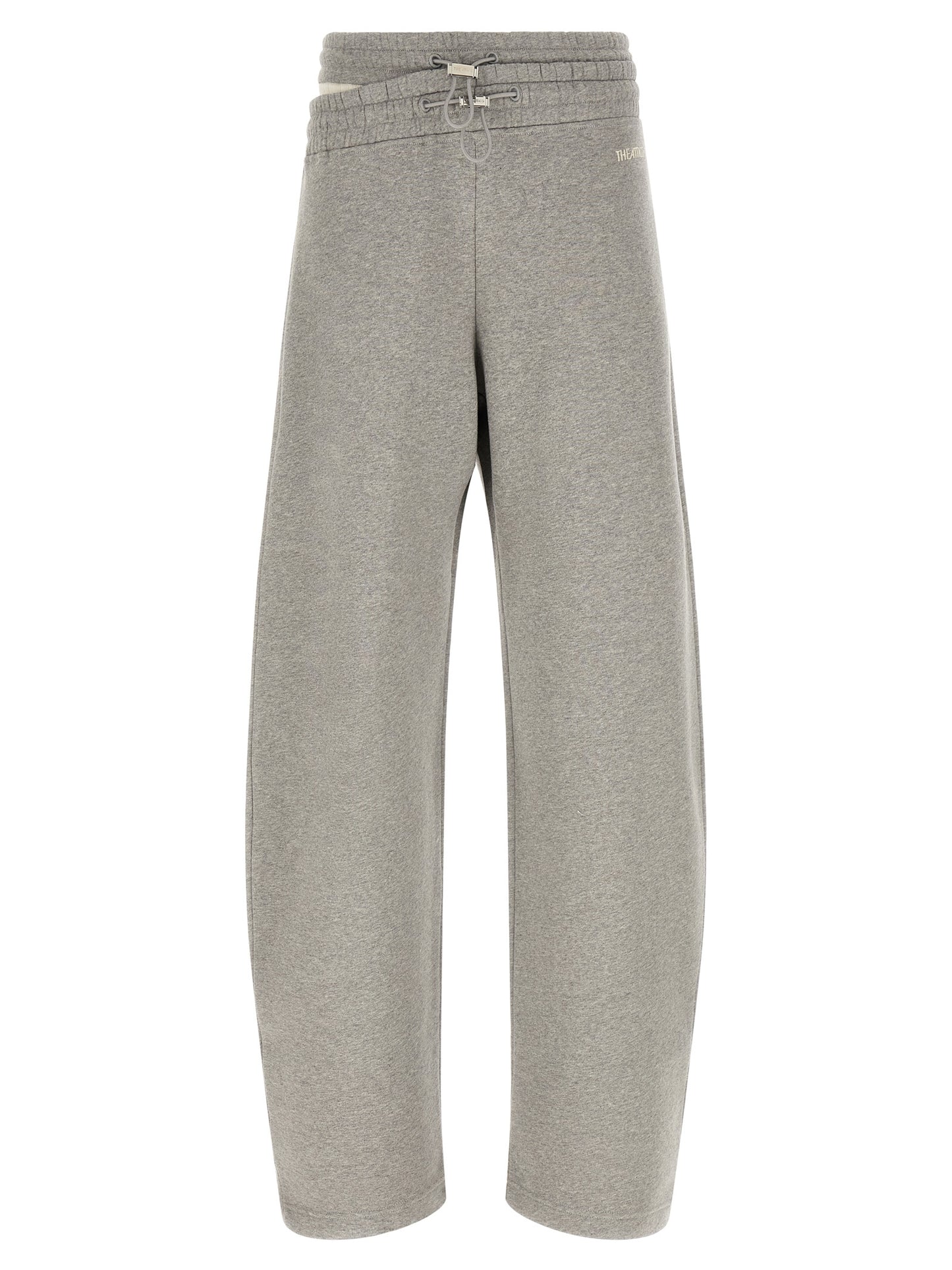 Casual Pants by The Attico for women in cotton gray features an refined tailoring silhouette, showcasing a premium relaxed-fit & wide with a and long cut for a refined tailoring look.