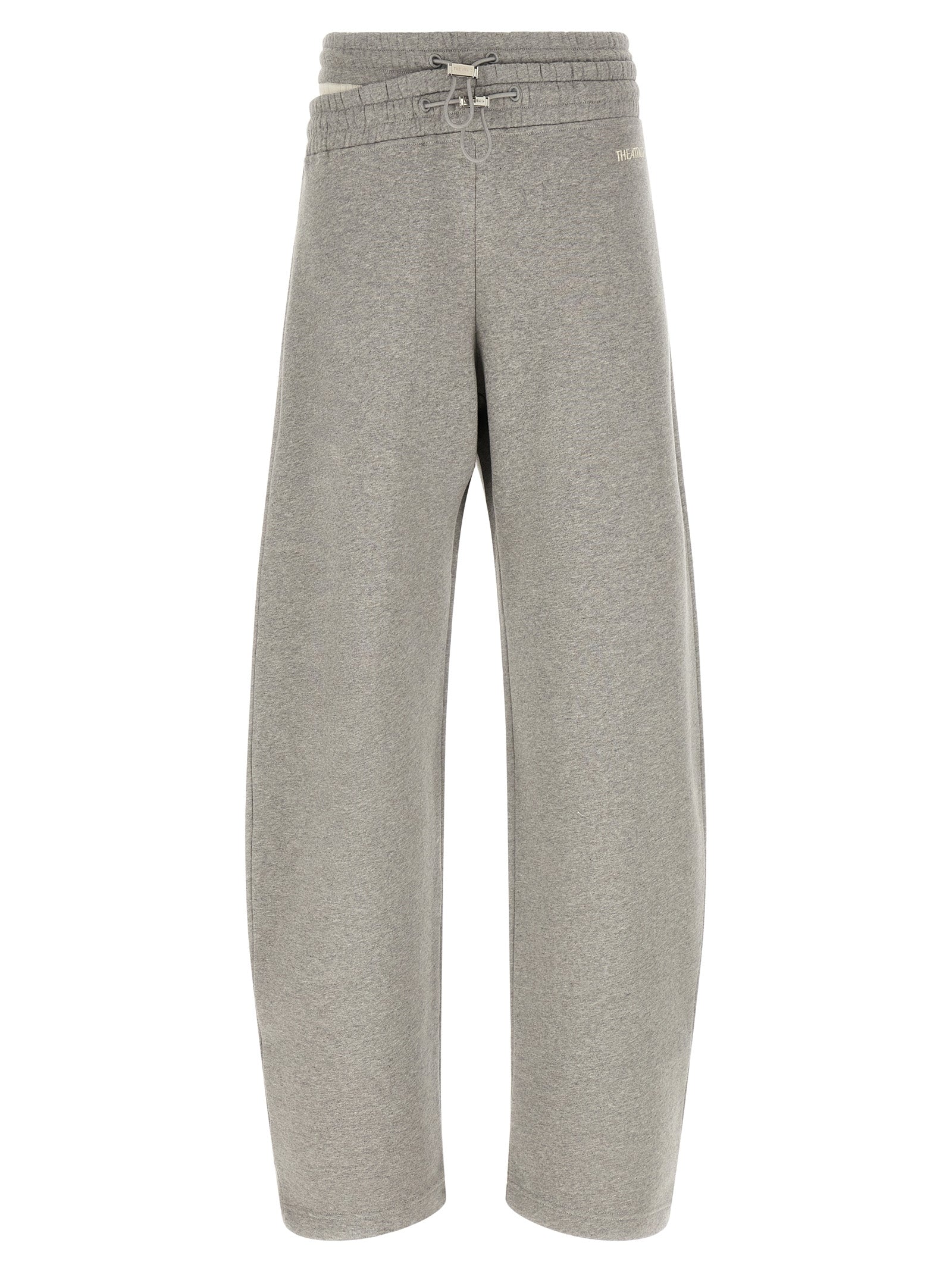 Casual Pants by The Attico for women in cotton gray features an refined tailoring silhouette, showcasing a premium relaxed-fit & wide with a and long cut for a refined tailoring look.