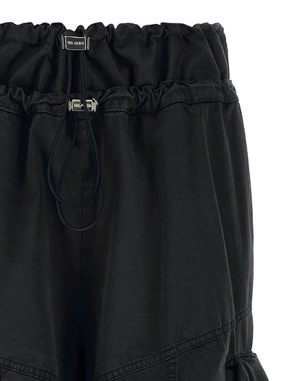 Cargo Pants by The Attico for women in polyamide polyurethane & cotton black features an stylish oversized with a long and , expertly finished with stylish utility detailing.