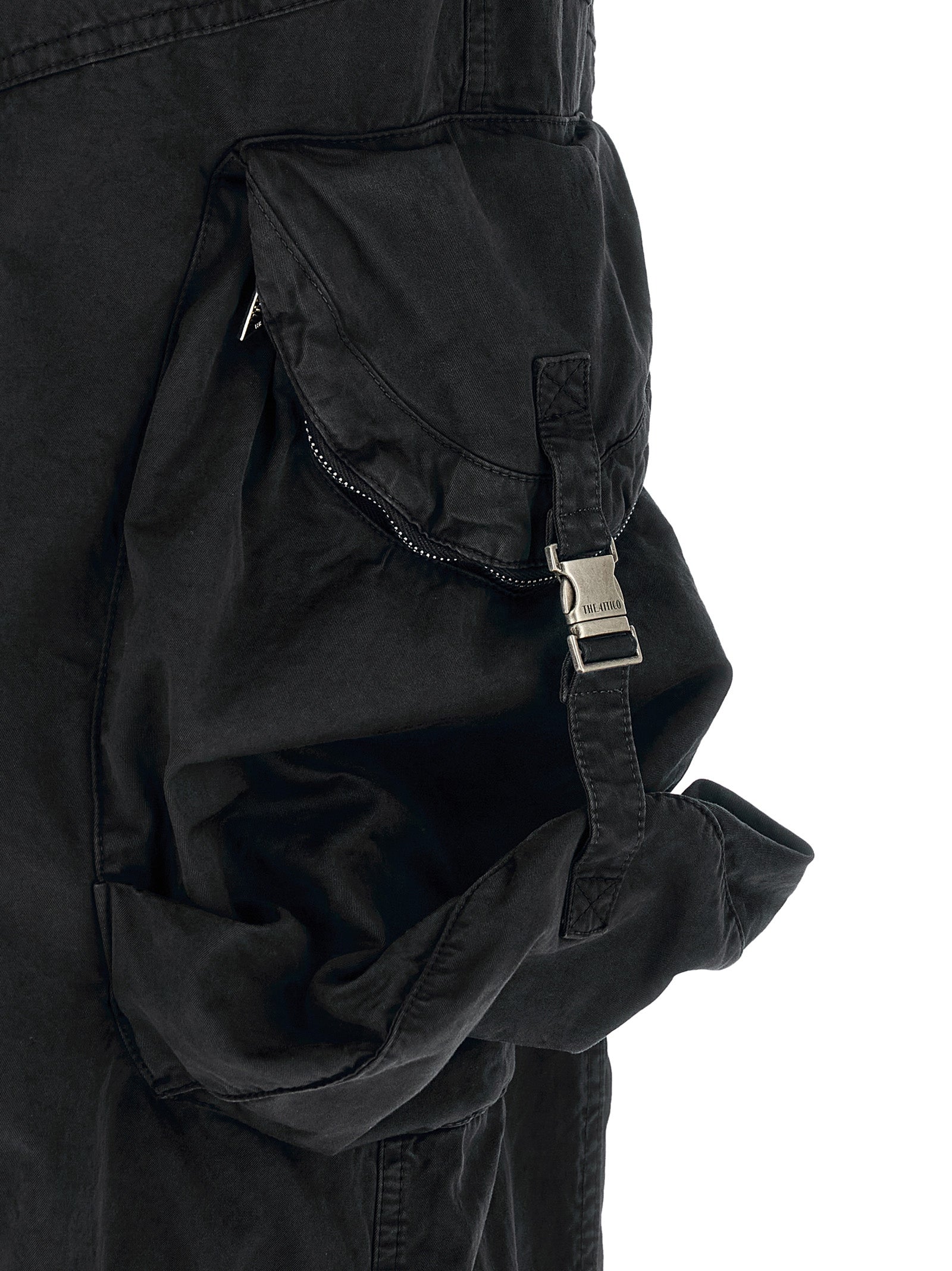 Cargo Pants by The Attico for women in polyamide polyurethane & cotton black features an tailored oversized with a and long, creating a tailored utilitarian silhouette.