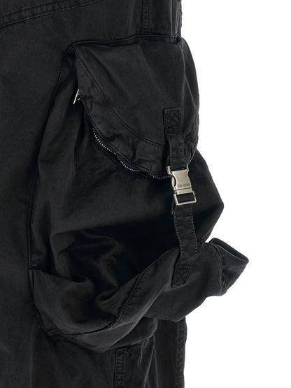 Cargo Pants by The Attico for women in polyamide polyurethane & cotton black features an tailored oversized with a and long, creating a tailored utilitarian silhouette.