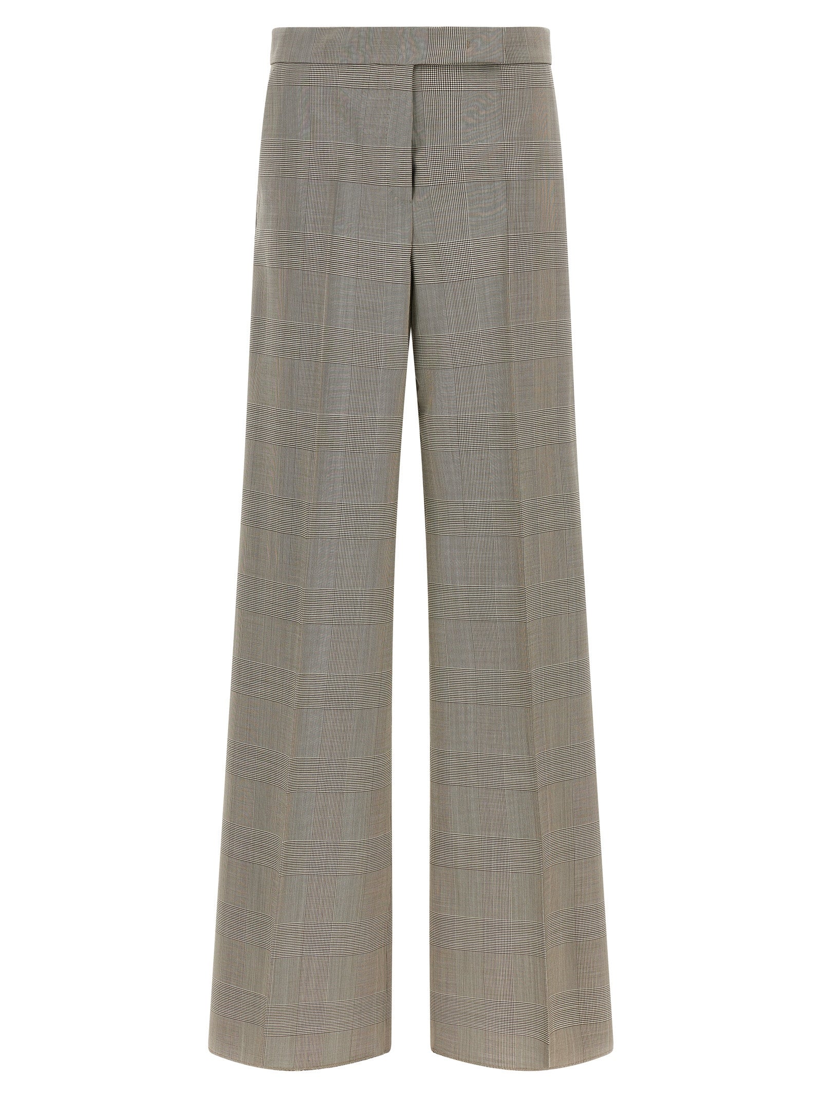 Trousers by Max Mara for women in virgin wool gray presents a smart silhouette, meticulously detailed with a smart wide, a smart long, and a smart high rise.