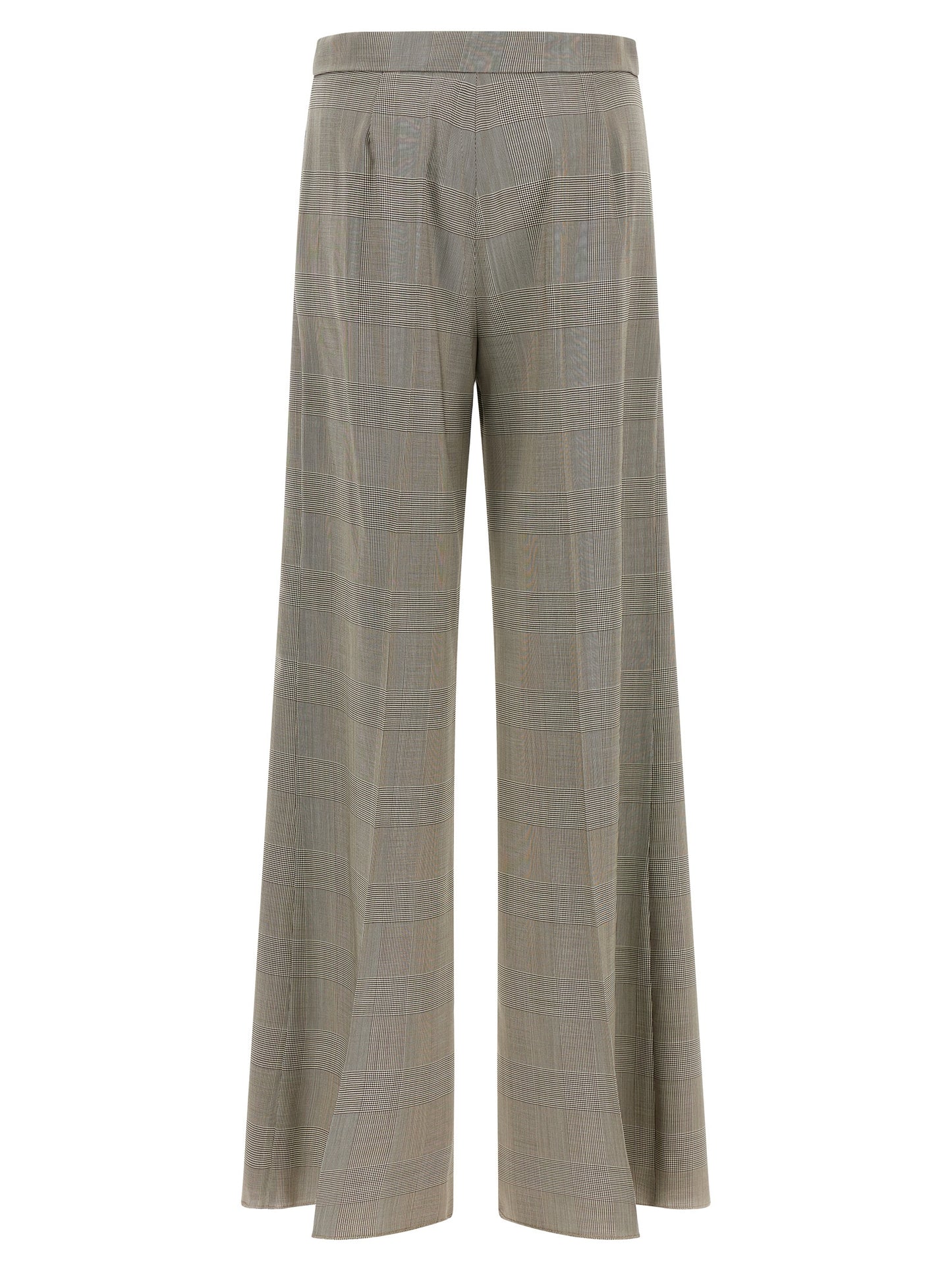 Trousers by Max Mara for women in virgin wool gray features a sculptural silhouette, showcasing a sculptural wide and long with a sophisticated high rise for a sculptural finish.