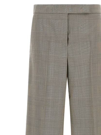 Trousers by Max Mara for women in virgin wool gray features a tailored silhouette with a tailored wide, defined by its long and a sophisticated high rise.