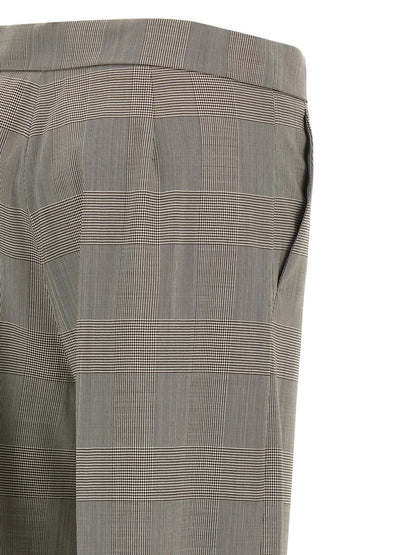 Trousers by Max Mara for women in virgin wool gray features a artisanal silhouette, showcasing a sophisticated wide with a long and high rise for a artisanal finish.