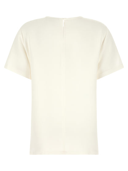 Blouse by Max Mara for women in silk crepe ivory & white features an polished silhouette, showcasing a sophisticated round neckline and detail for a truly polished finish.