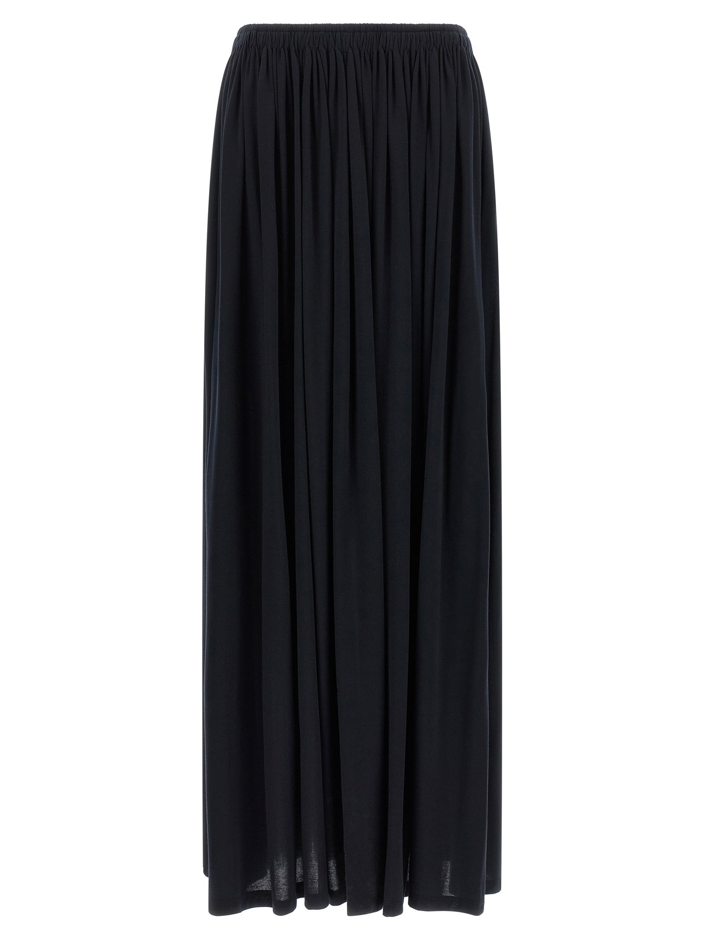 Skirt by Max Mara for women in silk & lyocell blue showcases a dramatic silhouette, artfully capturing the essence of the Women's Flared Silk & Lyocell Mini Skirt in a dramatic mini cut for a refined look.