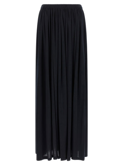 Skirt by Max Mara for women in silk & lyocell blue showcases a dramatic silhouette, artfully capturing the essence of the Women's Flared Silk & Lyocell Mini Skirt in a dramatic mini cut for a refined look.