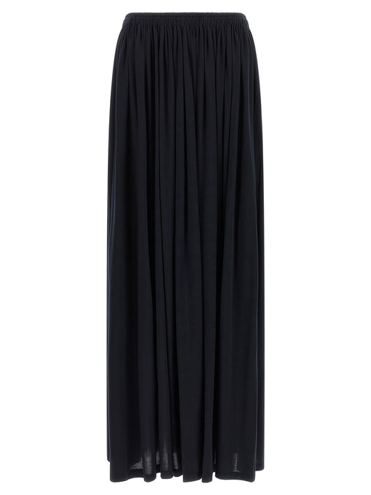 Skirt by Max Mara for women in silk & lyocell blue showcases a dramatic silhouette, artfully capturing the essence of the Women's Flared Silk & Lyocell Mini Skirt in a dramatic mini cut for a refined look.