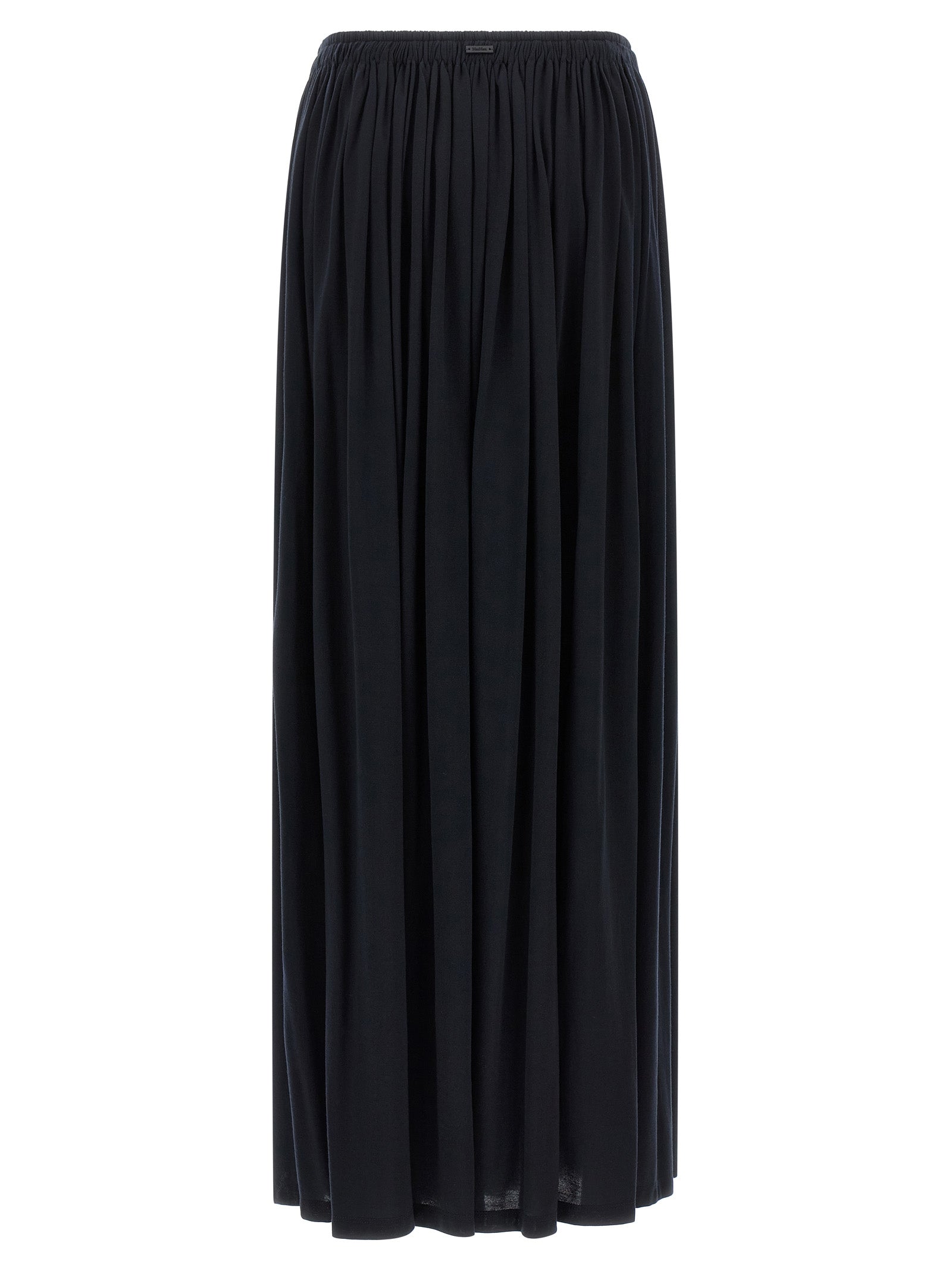 Skirt by Max Mara for women in silk & lyocell blue features a contoured silhouette from the Women's Flared Silk & Lyocell Mini Skirt collection, characterized by its contoured mini for a contoured finish.