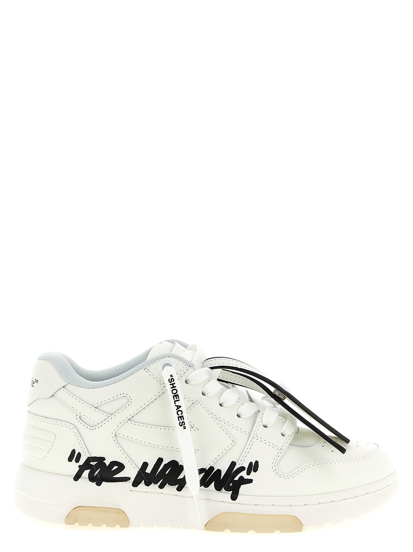 Athletic Sneakers by Off-White for women in calfskin leather & polyester bicolour, black, white, patterned & signature presents a sleek silhouette, perfectly capturing the athletic style essence of Women's Athletic Calfskin Leather & Polyester Sneakers with its sleek design and premium finish.