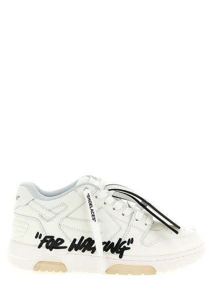 Athletic Sneakers by Off-White for women in calfskin leather & polyester bicolour, black, white, patterned & signature presents a sleek silhouette, perfectly capturing the athletic style essence of Women's Athletic Calfskin Leather & Polyester Sneakers with its sleek design and premium finish.