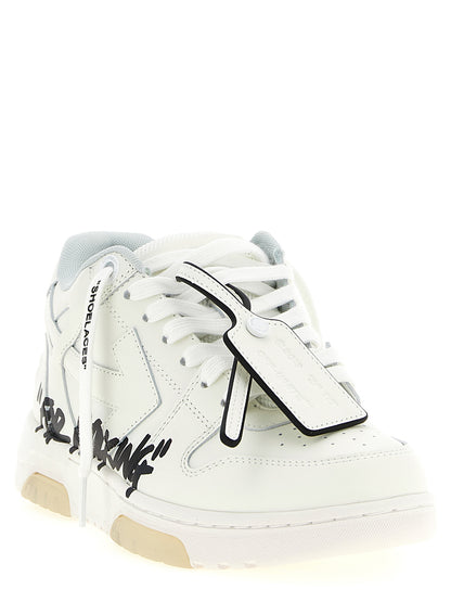 Athletic Sneakers by Off-White for women in calfskin leather & polyester bicolour, black, white, patterned & signature features an timeless silhouette from the Women's Athletic Calfskin Leather & Polyester Sneakers collection, showcasing a timeless athletic style for a timeless look.